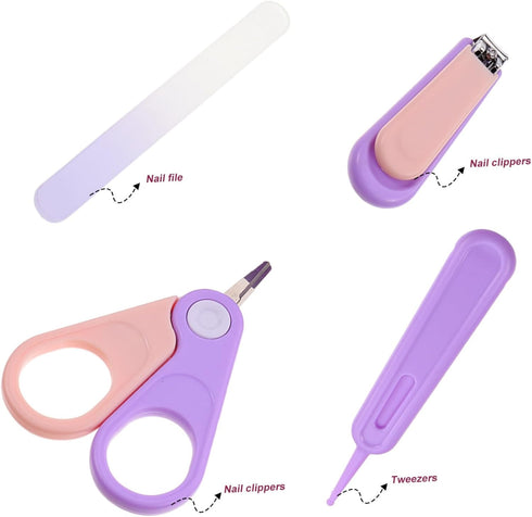 Set Trimmer ORFOFE Boy Girl Grooming Kit Nail Clippers Flat Head Rounded Corners Nail for Newborns Safe Comfortable