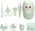 Set Trimmer Mikinona Nail Clippers and Tweezers for Infants, Mint Green Safety Manicure Kit with Anti-Cut Design, Nail
