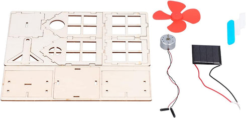 Windmill Wooden House Experiment Toy, Solar Powered DIY Kids Science Educational Experiment Toy