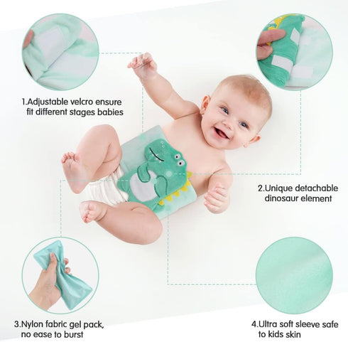 Upset Tummy 2 Packs Hilph Baby Colic, Gas and Stomach Relief, Heated Warmer Wrap with Gel for Newborns and Infants