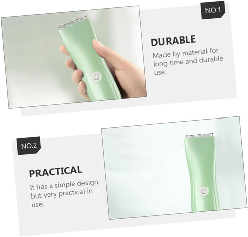 Generic Trimmer Rechargeable Hair Clipper Light Green Hair with Blades Safe Rounded Design for Newborns