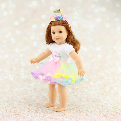 Emily Rose 18 Inch Doll Clothes 3 PC Birthday Princess Outfit Gift Set - Includes Headband Tiara