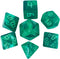 Starfarer 'Quasar' Sci-Fi RPG Dice - Dark Green with White Swirls
