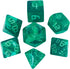 Starfarer 'Quasar' Sci-Fi RPG Dice - Dark Green with White Swirls