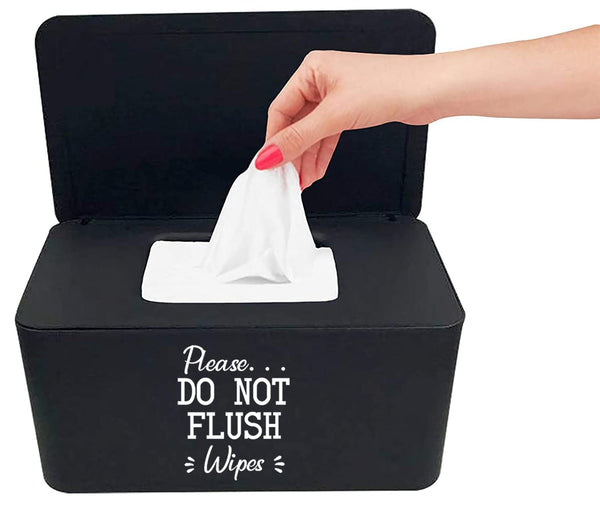 Moorfowl Baby Wipes Dispenser for Bathroom,Please DO NOT Flush Wipes Container Holder,