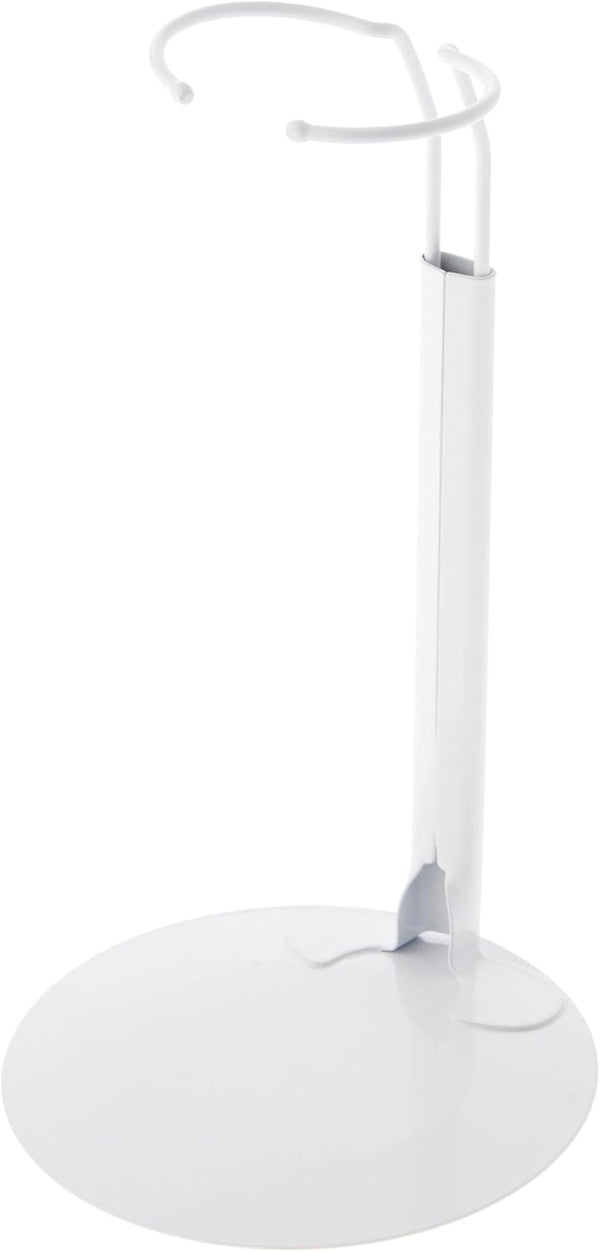 Plymor DSP-70W White Adjustable Doll Stand for 12 to 17 Inch Dolls or Action Figures, Waist 2.25 to 2.75 inches