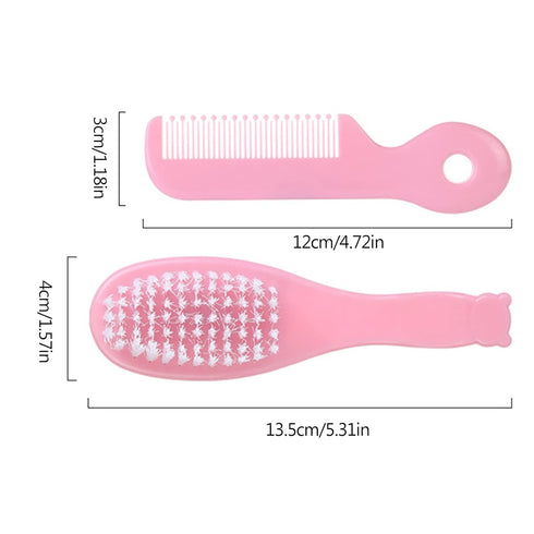 Vdaxvme Set Brush & Comb Children Hair Brush Soft Nylon Bristle Caps Hair Brush For Toddler Infant Head Massage
