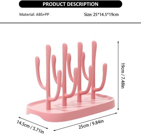 YilulvDeng Pink Baby Bottle Drying Rack, Portable Bottle Holder for Baby Accessories