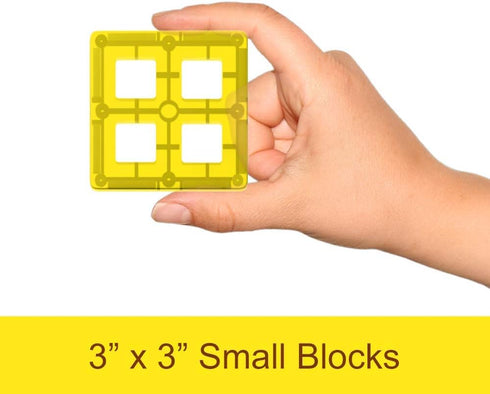Desire Deluxe Magnetic Tiles Building Blocks Toy - STEM Educational Magnet Set for Kids, 57PC