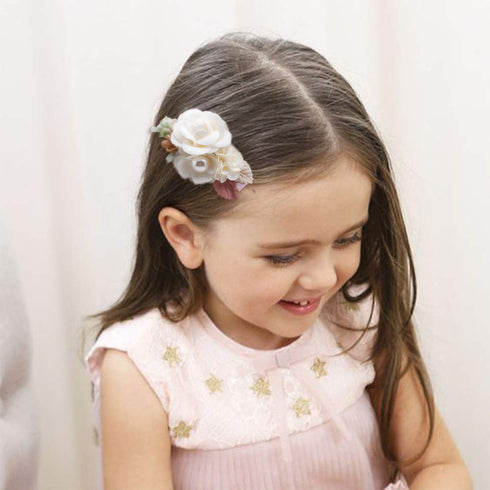 Cherrboll Flower Hair Clips Set - 3pcs Floral Hair Bow Accessories for Baby Girl Toddlers Teen Gifts