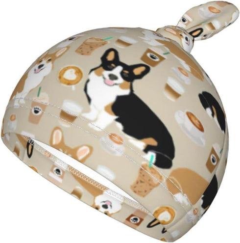 Norchzi Set Corgi Newborn Swaddle Blanket with Hat Baby Stuff Receiving Blankets Soft Transition Sleep Sacks Gifts