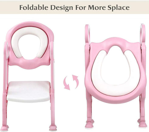 KATARUS Potty Training Toilet Seat with Step Stool Ladder for Kid and Baby, Adjustable Toddler Toilet Training Seat