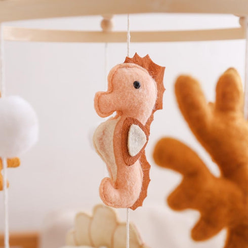GOODMOM Ocean Themed Baby Crib Bell - Felt Sensory Toy for Visual & Auditory Development, Calming Nursery Decor