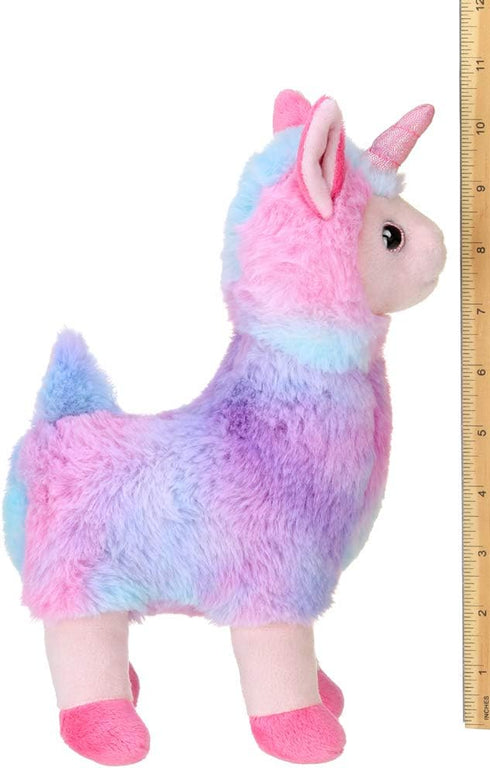 Bearington Luna Llamacorn Plush, 10 Inch Rainbow Llama Stuffed Animal