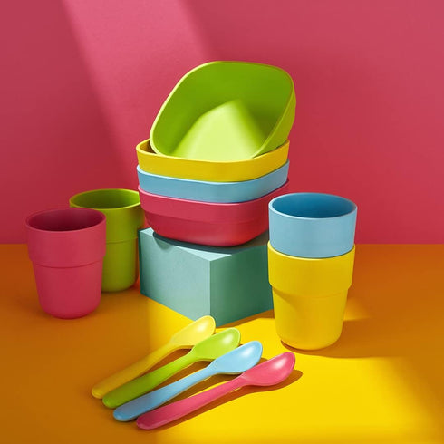 GET FRESH PLA Kids Cups Set – 4-Pack Melamine-Free Dinner Cups for Kids, Microwave Safe, BPA-Free, Reusable Tumblers