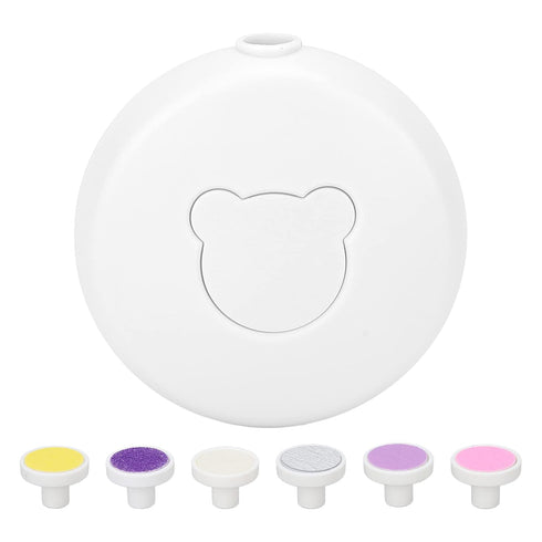 Trimmer Set 6 Electric Baby Nail Nail File Kit with Grinding Heads for Infant (White)