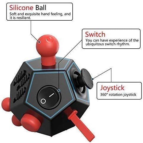 WCZCBOYA 12 A4) Sided Fidget Toys Cube,Dodecagon Fidget Toys for Kids Adults, Relief Stress and Anxiety Anti Depression