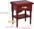 iLAND Vintage Dollhouse Furniture Set, 1/12 Scale Mahogany Bedroom Furniture, 7pcs Including Bed & Mirror
