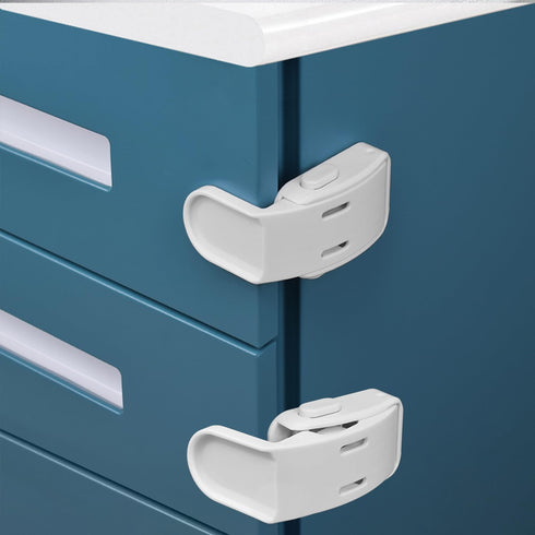 4 Pack Drawer Locks, Maveek Child Proof Cabinet Locks, Baby Safety Bottom Latches for Furniture and Drawers