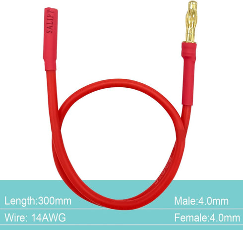 6PCS 4.0mm Banana Gold Bullet Connector Extension Cable - RC Brushless Motor ESC Wire for RC Car Boat Parts