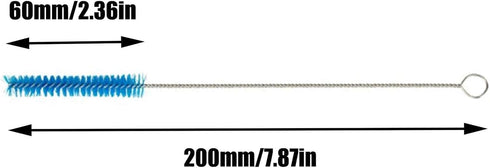 BFLCTTBD 10 Pcs Drinking Straw Cleaning Brush Long Nylon Pipe Cleaner Brush for Glass Metal Straw Pot Spout Sippy Cup