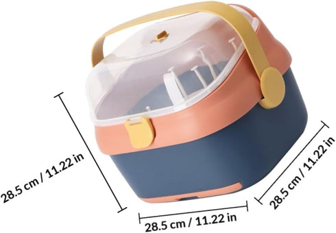 Bottle Drying Rack with Dustproof Lid Large Capacity Storage Box for Feeding Accessories Suitable for Home and Travel