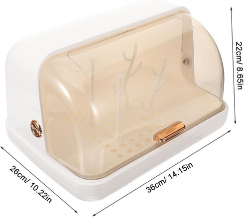 Countertop Baby Bottle Drying Rack Dust Cover Bottle Holder for Easy Drying Food-Grade Plastic Organizer and Cups