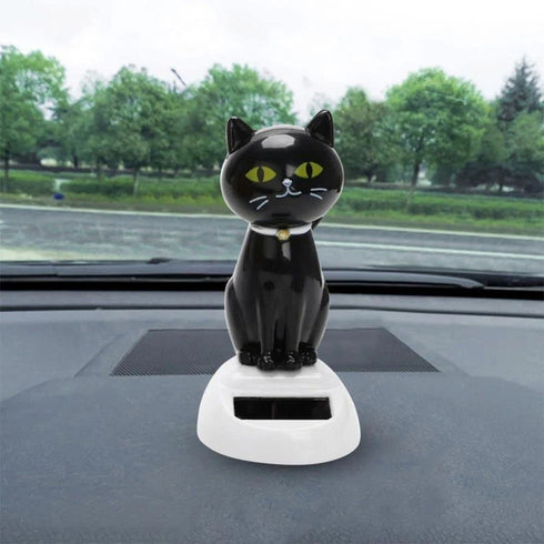 Solar Cat Toy Doll, Dancing Cat Figure Car Ornament, Solar Powered Dashboard Decoration