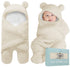 BlueMello Baby Swaddle Blanket, Ultra-Soft Plush Essential for Infants 0-6 Months, Beige Receiving Wrap