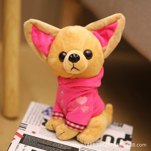 Chihuahua Dog Plush Stuffed Animal, Stuffed Chihuahua Dog Plush Toy, Great Gift for Kids Home Decor (Rose)
