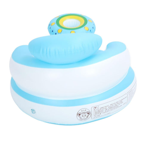Generic Baby Inflatable Seat Comfortable Folding Toddler Bath Chair PVC Baby Seat for Pool Bathtub Infant Support Sofa