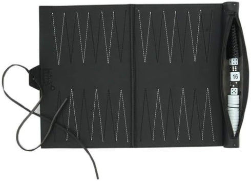 Travel Backgammon Set - Classic Leather Board Game for Adults and Kids, Portable Gift Package