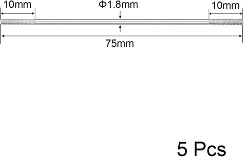 uxcell M2x75mm Pushrod Connector Stainless Steel Rod Linkage,for RC Boat,Car,Airplane,Helicopter,5pcs