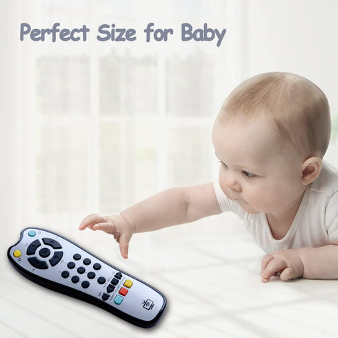 Kids Musical TV Remote Control Toy with Soft Light and Sound, Adjustable Volume Learning Toy for 6 Months+