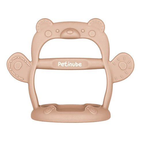 Baby Wrist Silicone Teether Soothing Pacifier for Infants 3+ Months - Pack of 1 Made in Korea Anti-Dropping (Bear-Cozy