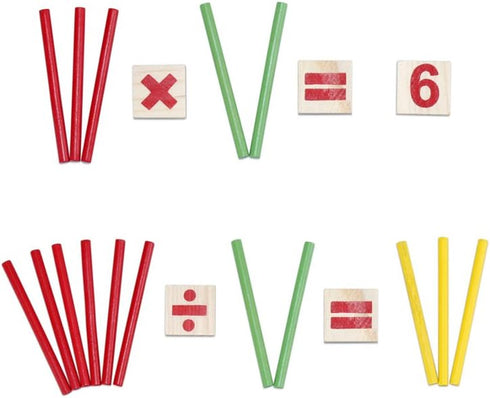 Alytimes Counting Stick Calculation Math Educational Toy, Wooden Number Cards and Counting Rods Box