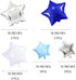 Blue Star Foil Balloons, 15pcs 18inch White Silver Blue Balloons and 10PCS 10inch Silver Light Blue Mylar Balloons