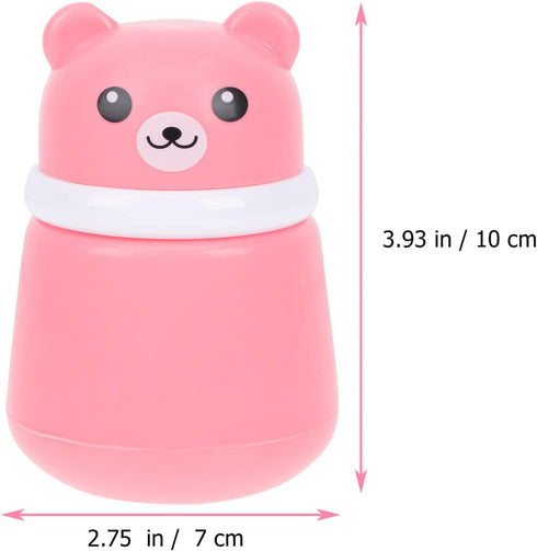 OSALADI Baby Powder Bottle: Cartoon Bear Powder Puff Box, Infant Loose Powder Box with Puff, Talcum Powder Container