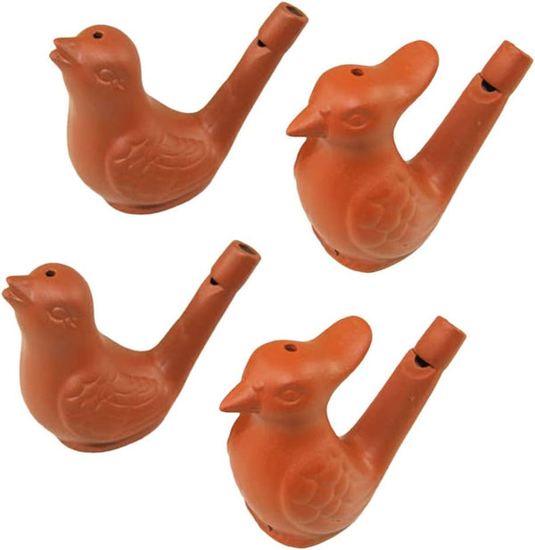 4Pcs Water Bird Whistle, Musical Bird Call Whistles for Kids and Adults, Ceramic Noisemaker Toys
