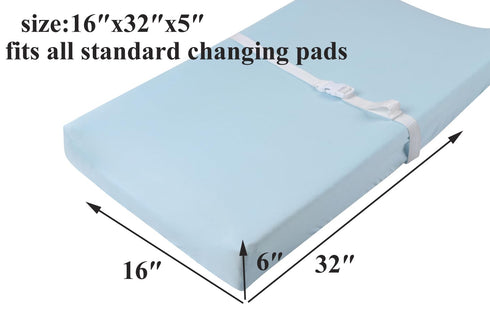 Set 3 Pack Changing Pad Cover Jersey Knit Ultra Soft for Baby Boys Girls Light Blue/Light Green/Dinosaur