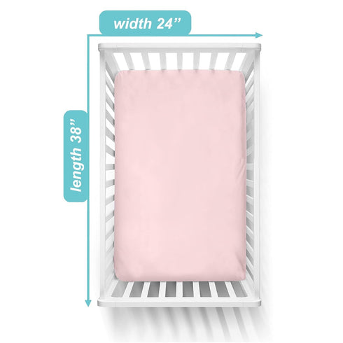 American Baby Company 2 Pack 100% Natural Cotton Fitted Mini Crib Sheets, 38" x 24", Soft & Breathable, Pink