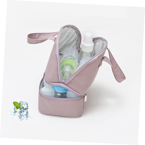 DECORNIJIA Portable Insulated Breast Milk Storage Bag for Nursing Moms, Waterproof Polyester Bottle Organizer with Heat