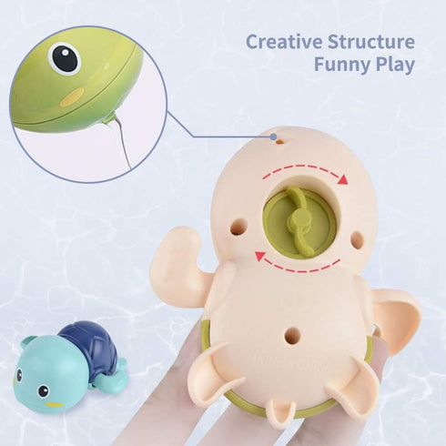 Baby Bath Toys, Wind Up Swimming Turtle Toys for Toddlers, Floating Water Bathtub Shower Toys (3 Pack)