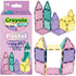 CreateOn Crayola Magnetic Tiles, Building Set for Kids, STEM Travel Toys for Ages 3+, 14-Piece Set (Pastel)
