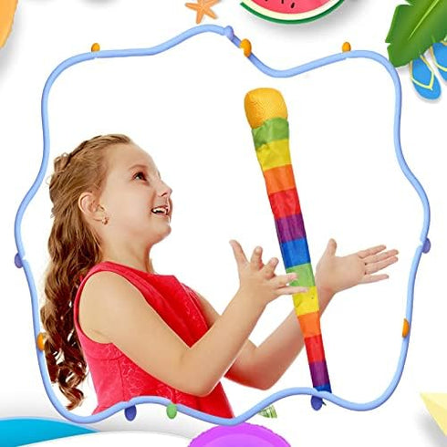 Catch Tail Foam Balls, Soft Rainbow Play Ball, Educational Sports Playground Balls for Kids, Sensory Training, 23.62