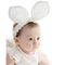 RQJ Baby Girls Rabbit Headband, Bunny Ear Headwear, Kids Hair Band Headwrap (White)