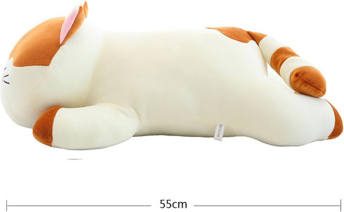 elfishgo 21.7" Cat Big Plush Hugging Pillow, Super Soft Kitten Kitty Stuffed Animals Toy Gifts for Kids, Girls, Bed