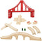 OrgMemory Wooden Train Bridges, Crossing Track Bridge, Wooden Train Track Accessories, Wood Train