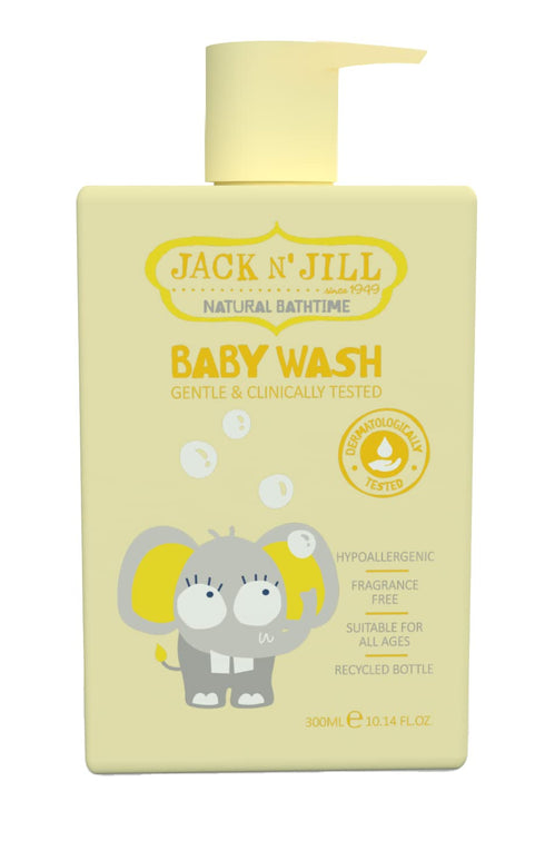 Jack N' Jill Natural Bathtime Baby Wash - Sensitive Skin, Hypoallergenic, Fragrance Free, 300 mL (Pack of 1)