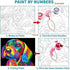 Elftoyer Paint by Numbers for Kids & Adults, DIY Canvas Painting Gift Kits - Colorful Dog 12 x 16 Inch